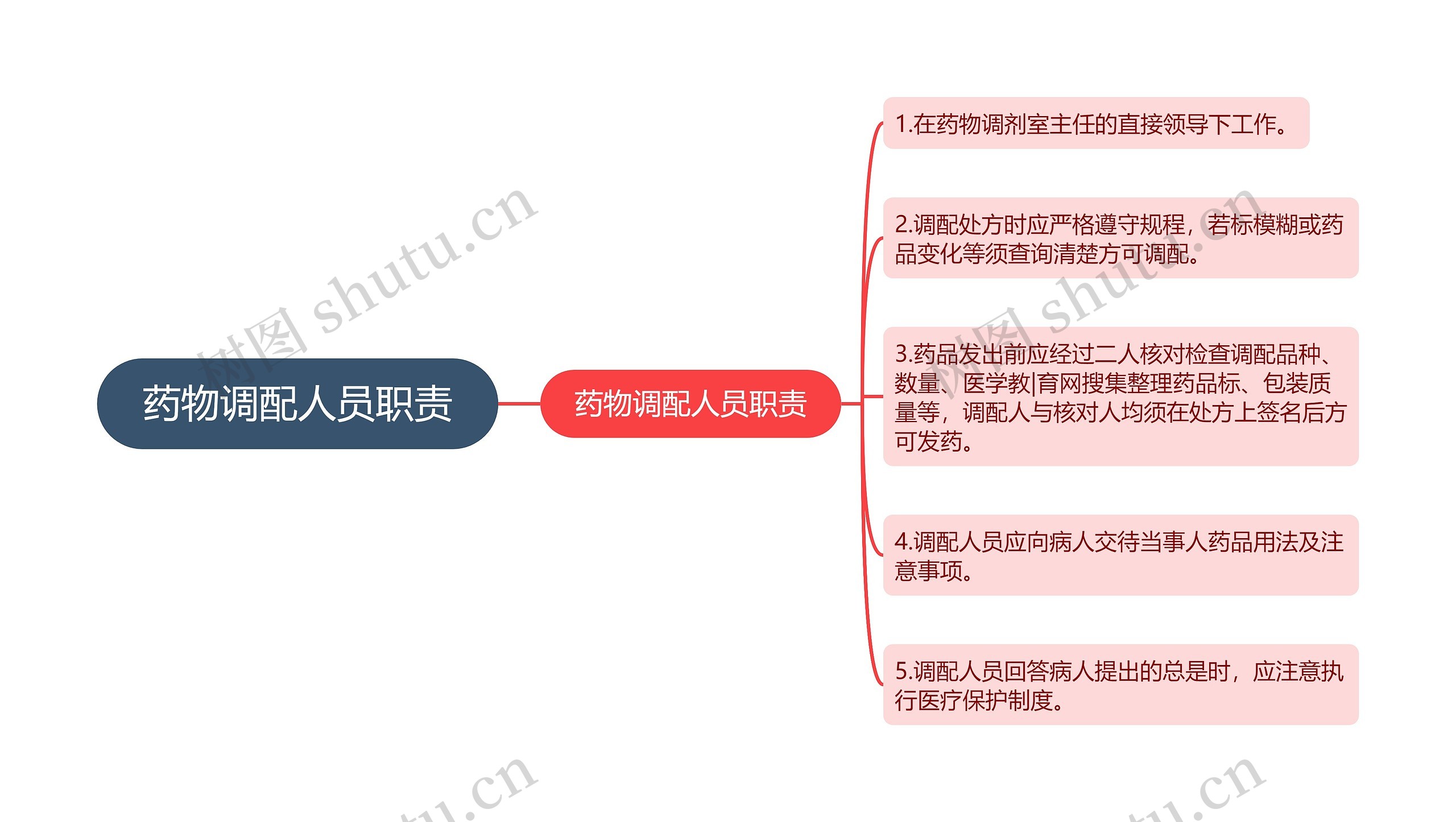 药物调配人员职责思维导图