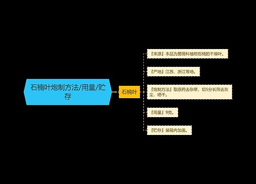 石楠叶炮制方法/用量/贮存思维导图