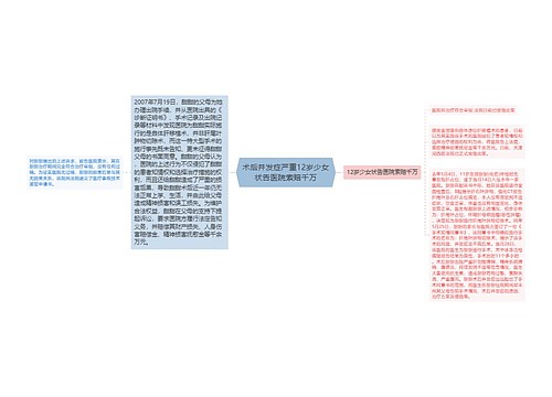 术后并发症严重12岁少女状告医院索赔千万