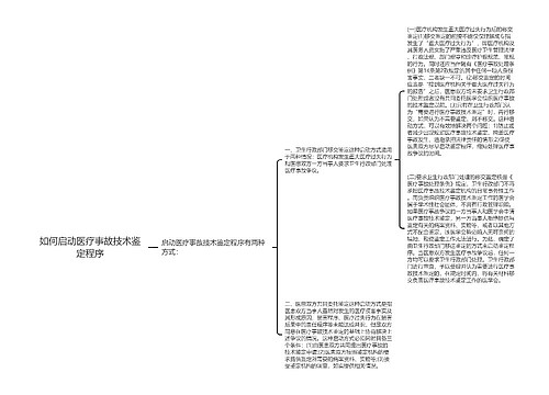 如何启动医疗事故技术鉴定程序