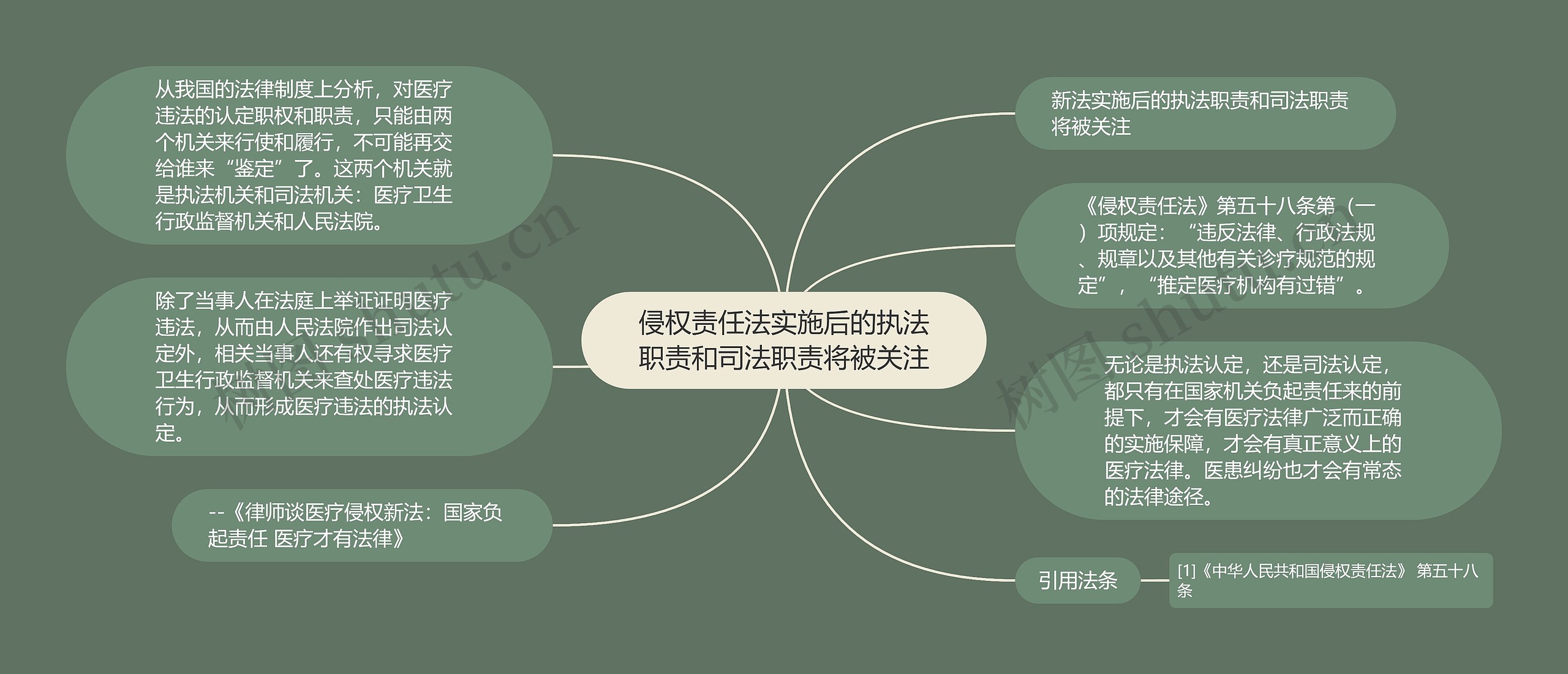 侵权责任法实施后的执法职责和司法职责将被关注思维导图