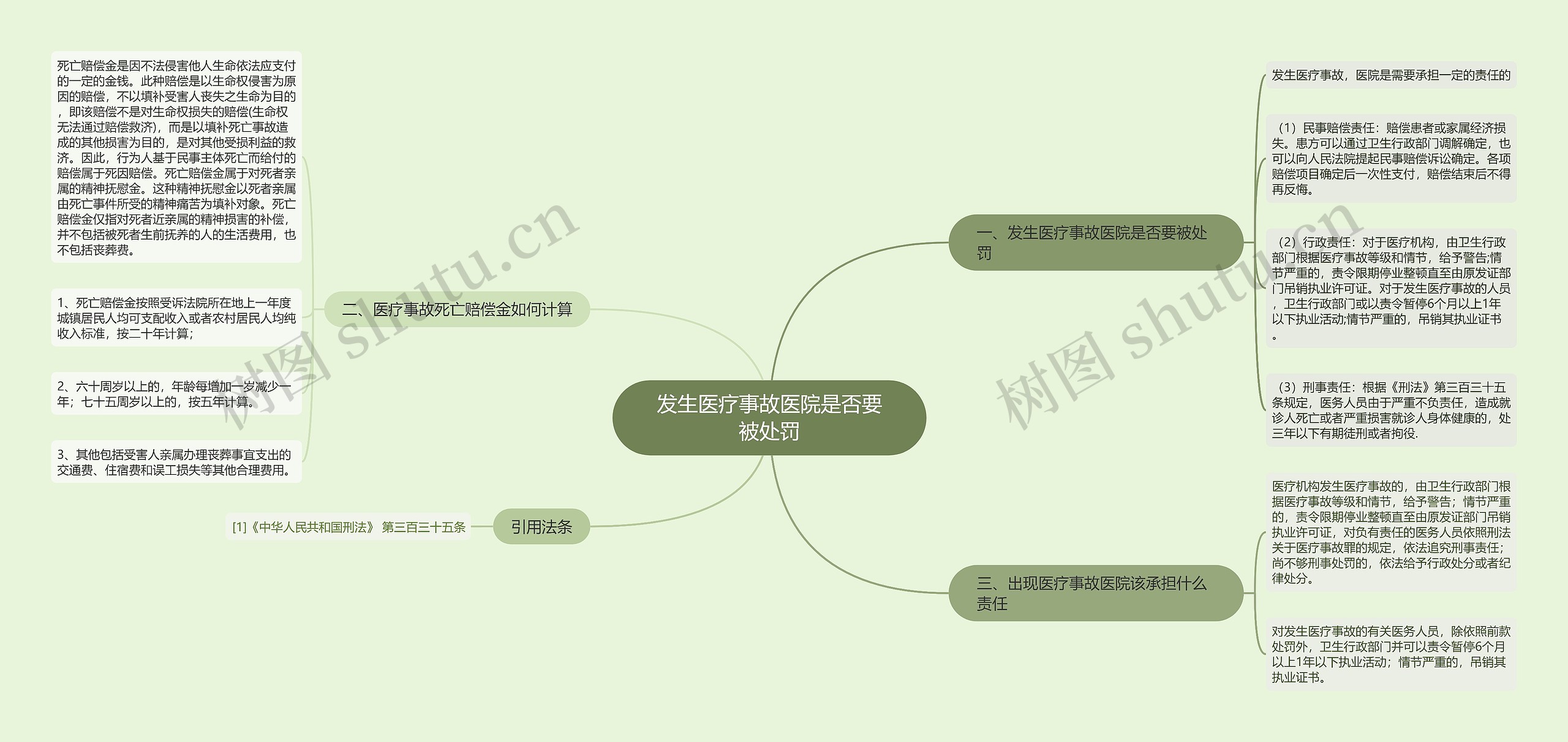 发生医疗事故医院是否要被处罚思维导图