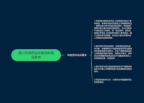 进口化学药品申报资料项目要求