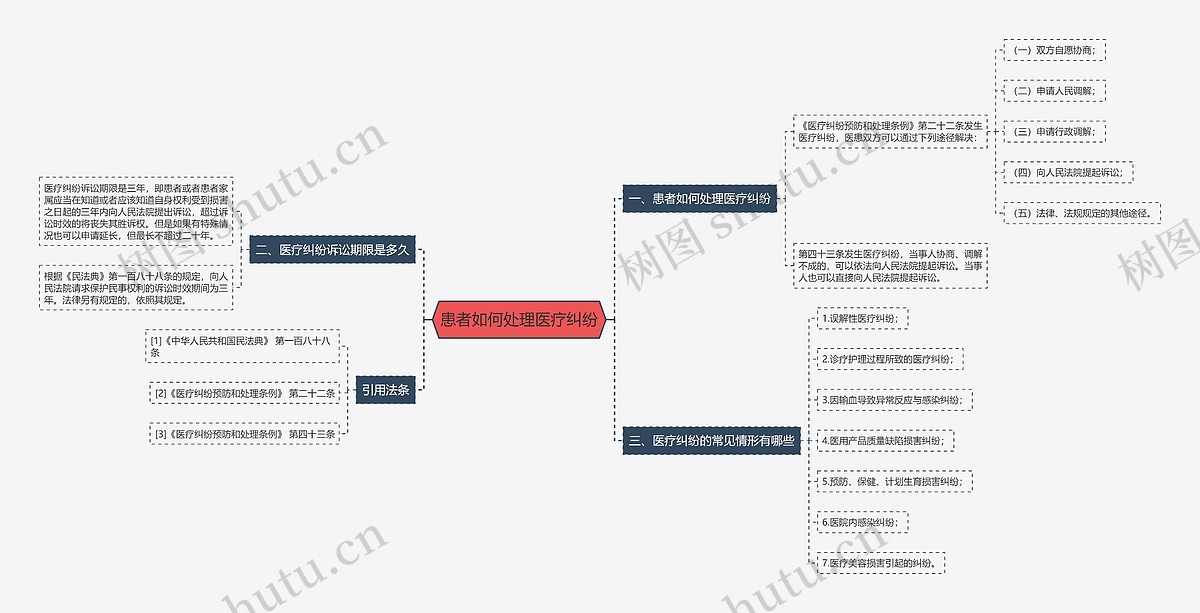 患者如何处理医疗纠纷思维导图_编号p7319019-TreeMind树图