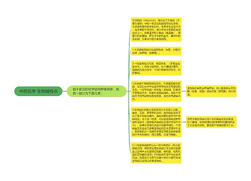 中药化学 生物碱特点