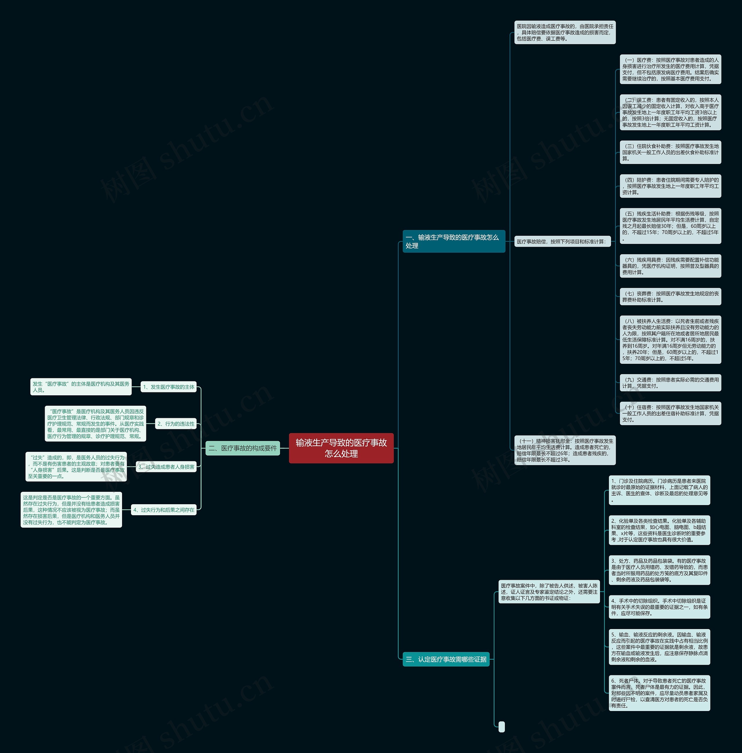 输液生产导致的医疗事故怎么处理思维导图