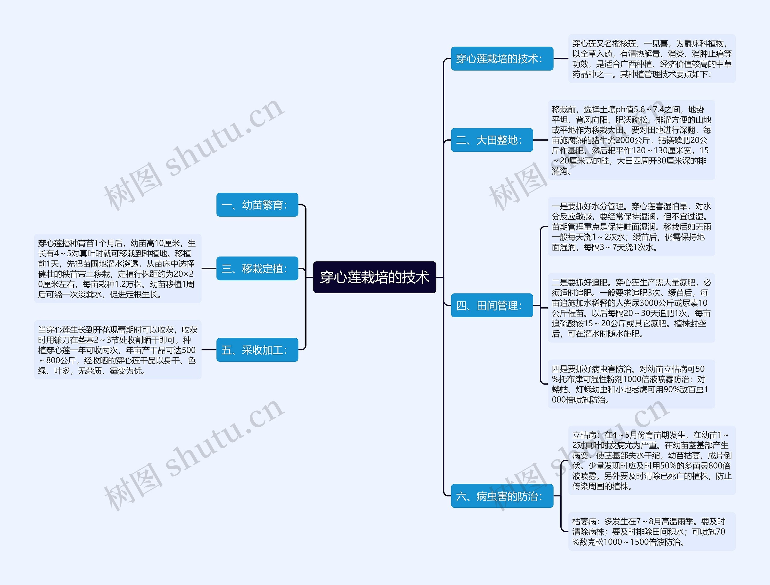 穿心莲栽培的技术思维导图