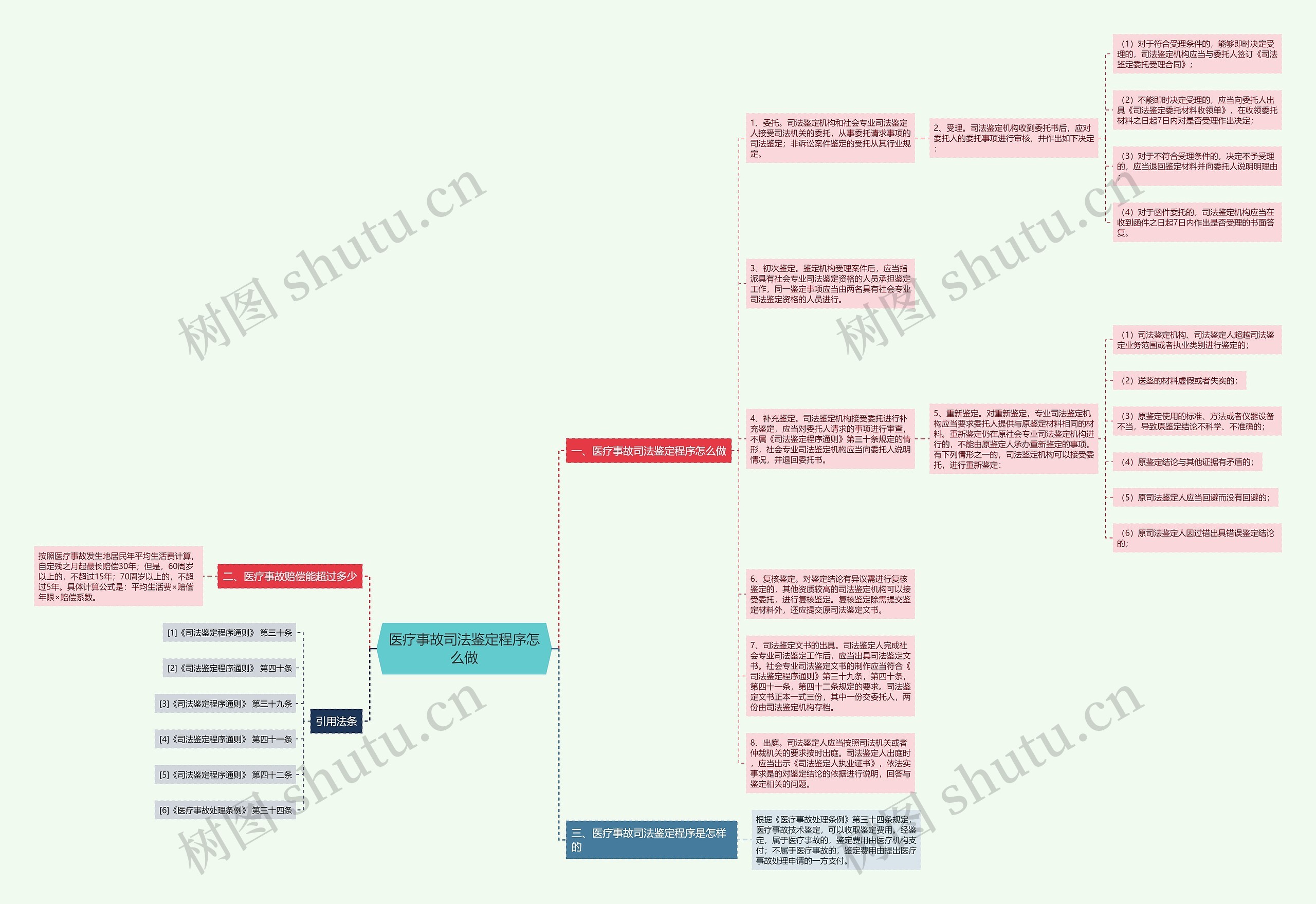 医疗事故司法鉴定程序怎么做思维导图