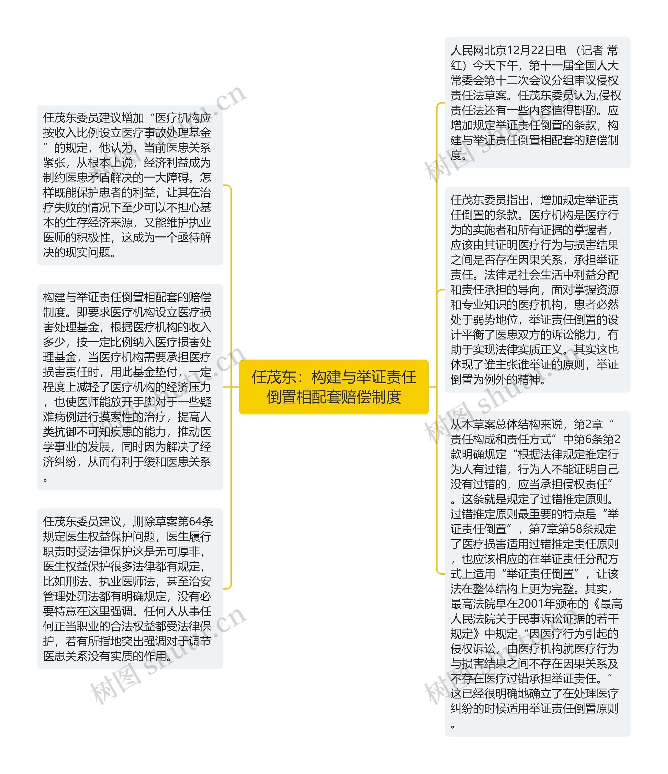 任茂东：构建与举证责任倒置相配套赔偿制度思维导图