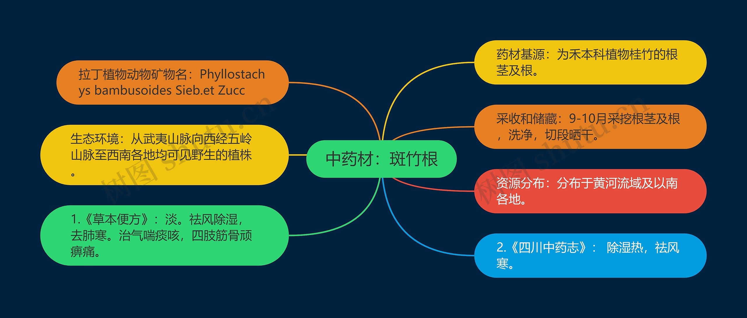 中药材：斑竹根思维导图