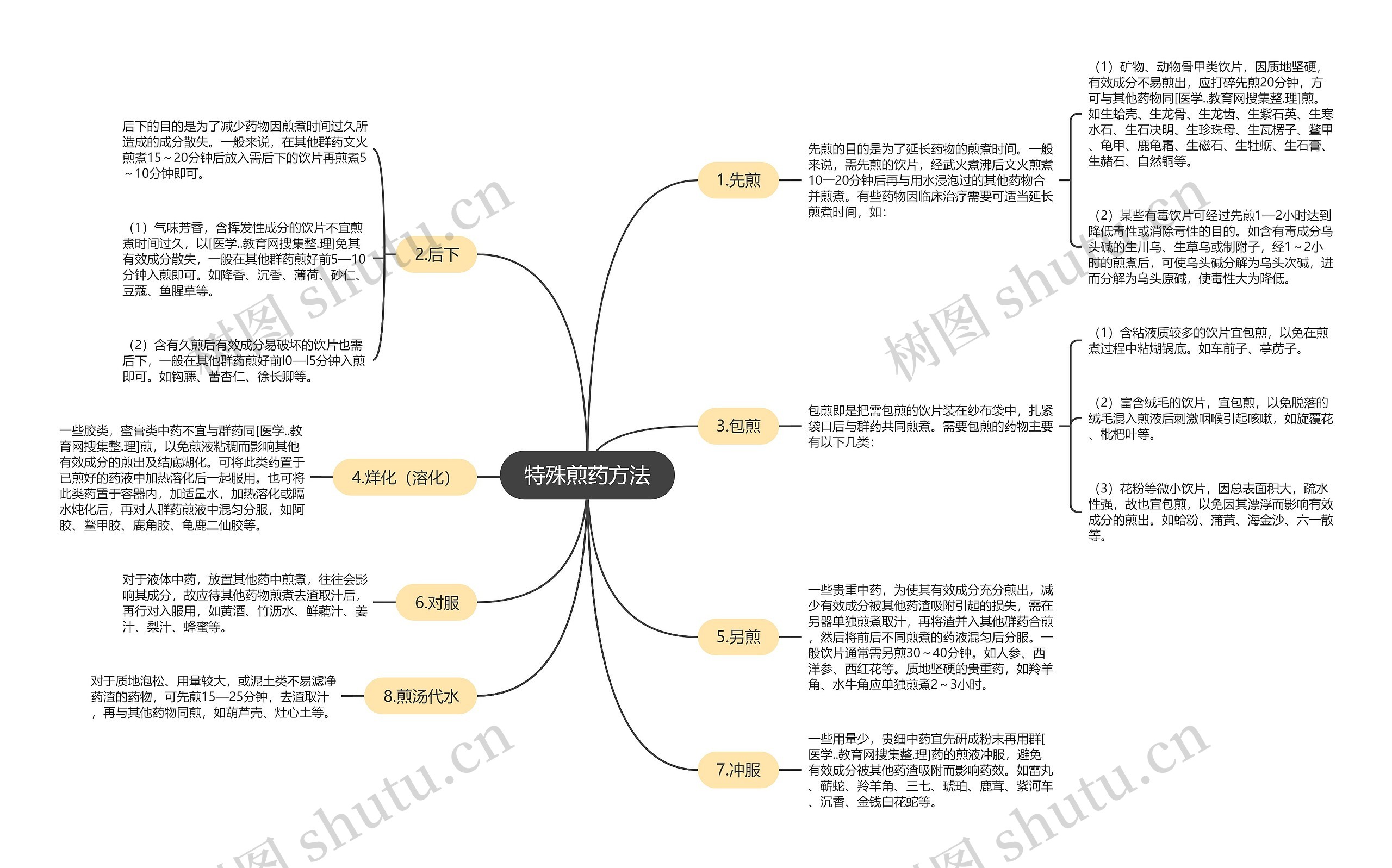 特殊煎药方法思维导图