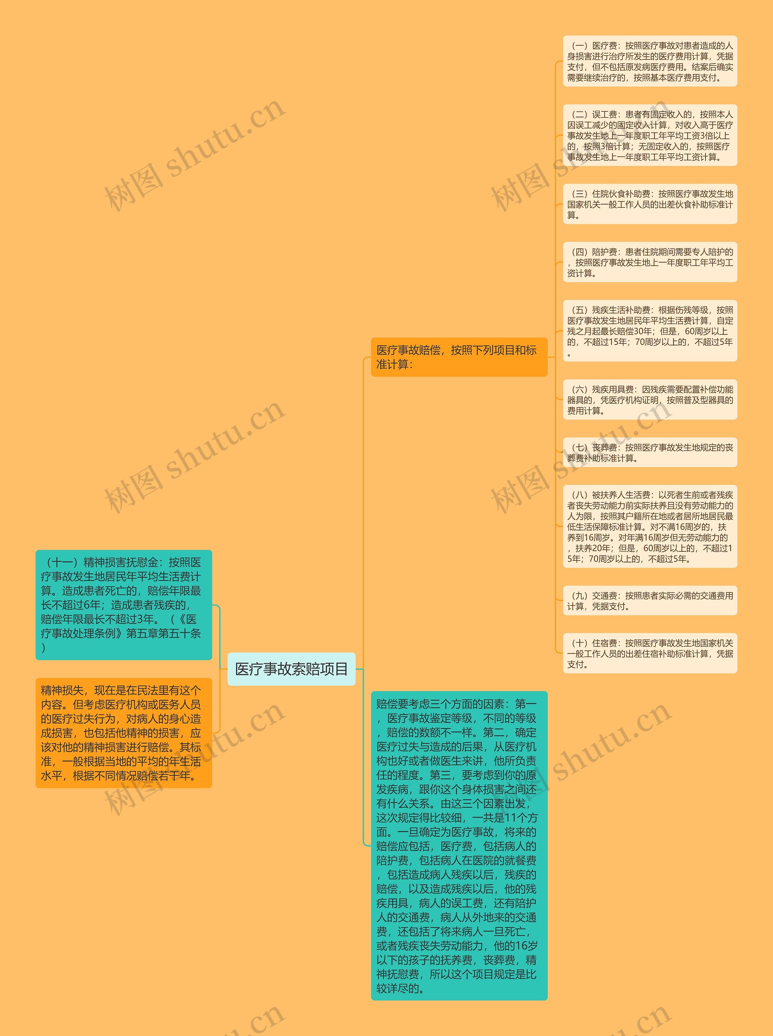 医疗事故索赔项目思维导图