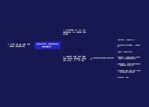 无机化学中，常见的污染物有哪些？