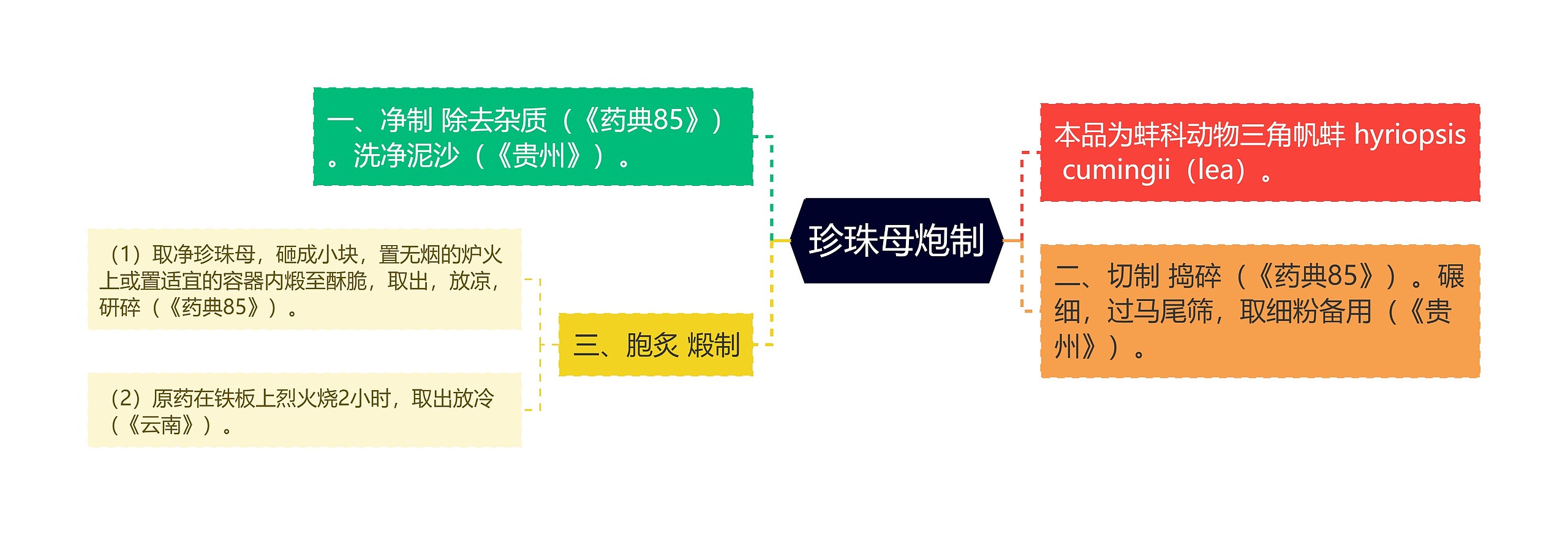 珍珠母炮制思维导图