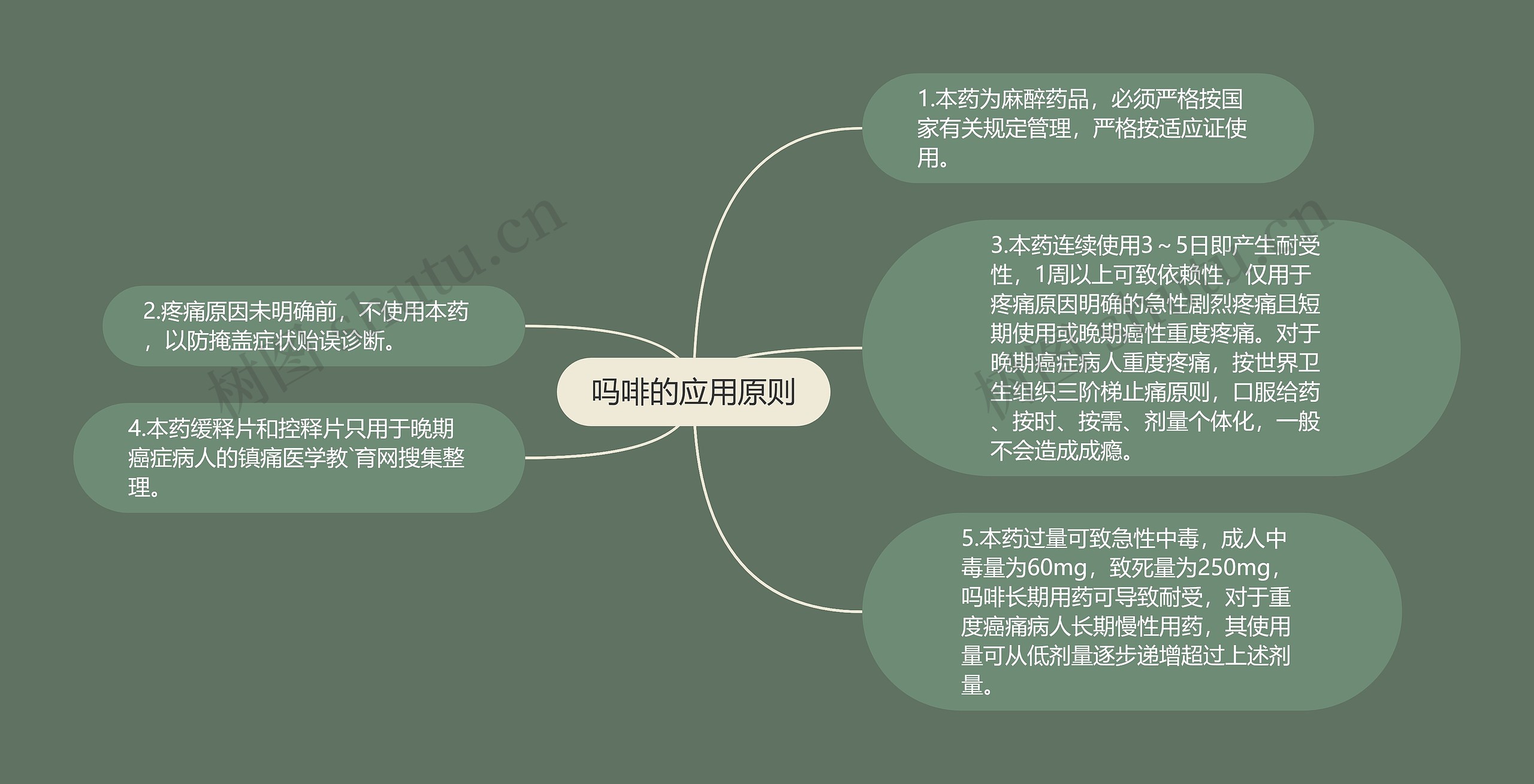 吗啡的应用原则思维导图