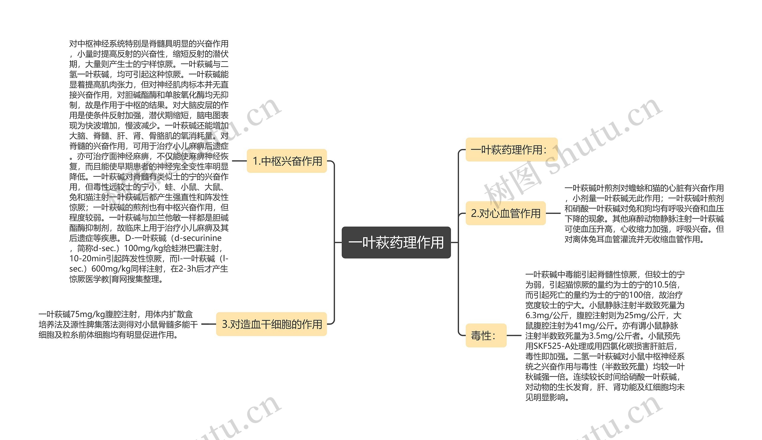 一叶萩药理作用思维导图