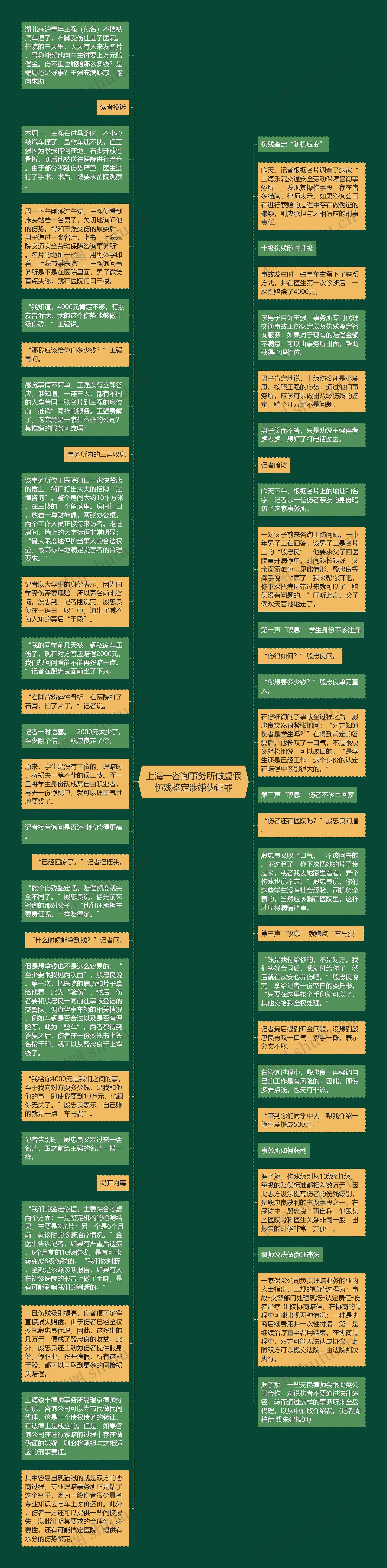 上海一咨询事务所做虚假伤残鉴定涉嫌伪证罪思维导图