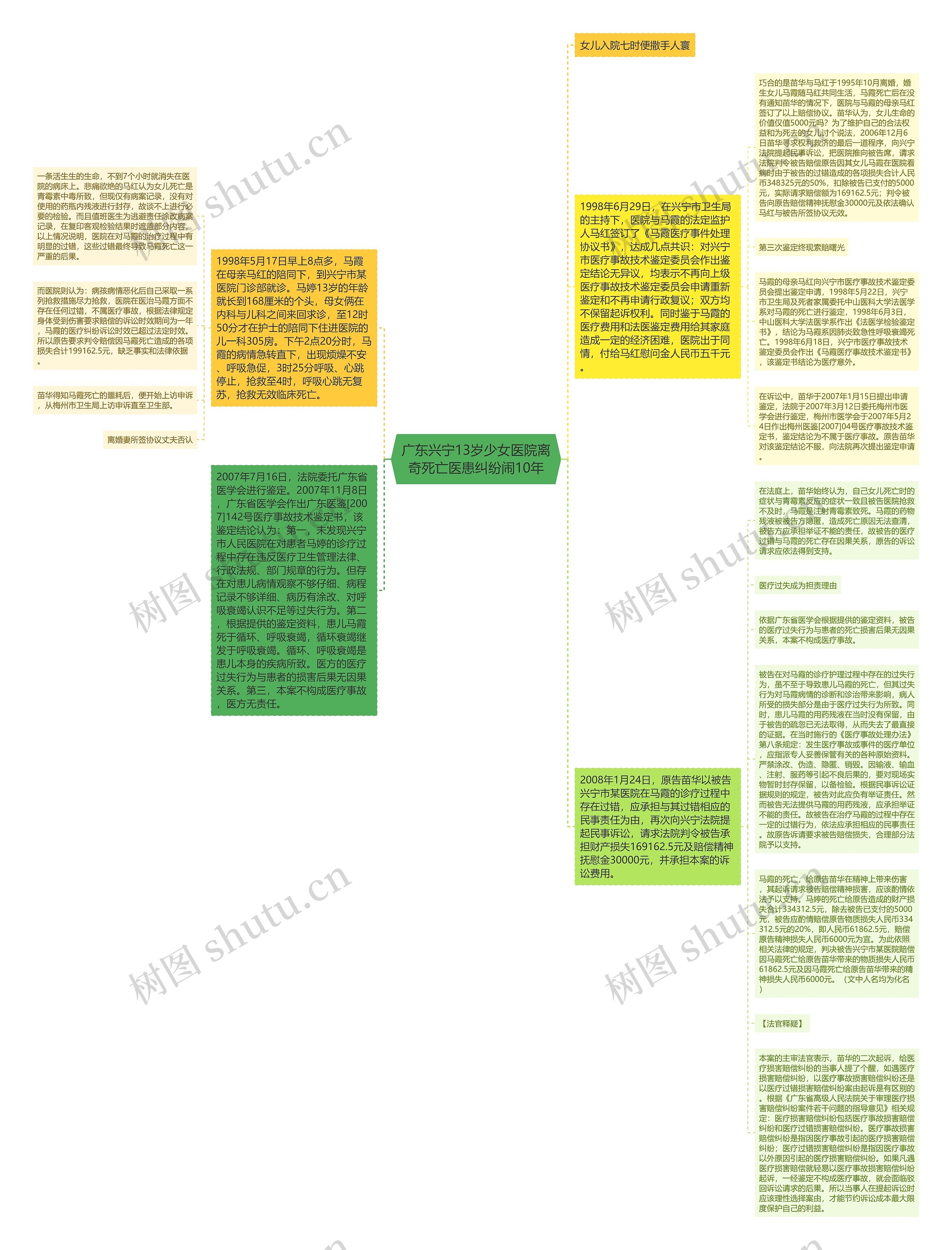 广东兴宁13岁少女医院离奇死亡医患纠纷闹10年思维导图