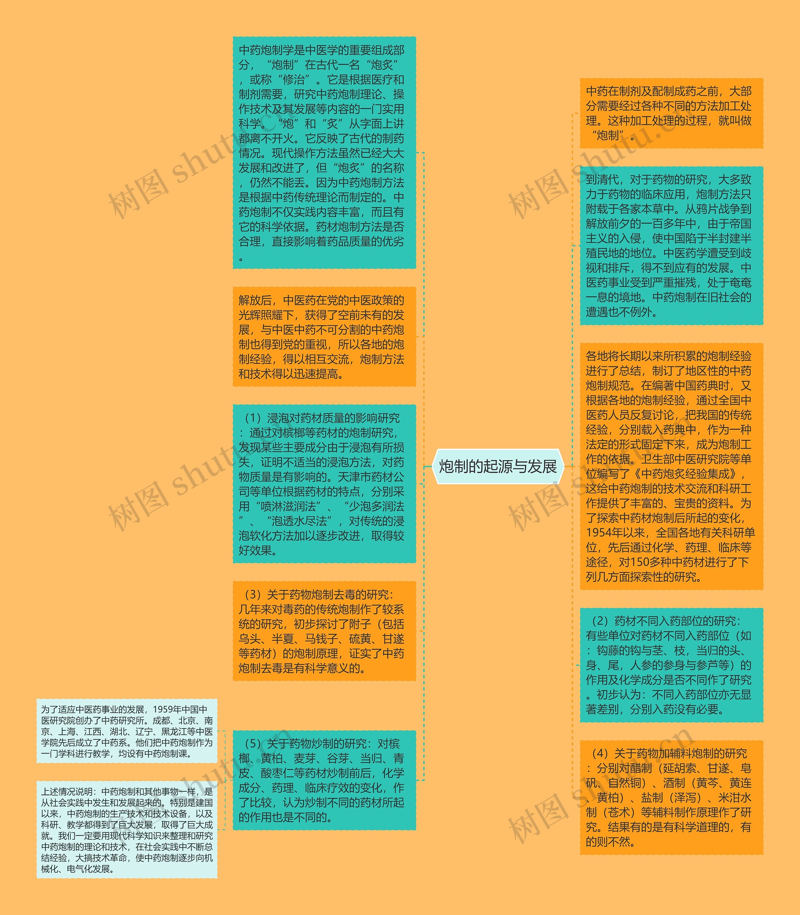 炮制的起源与发展思维导图