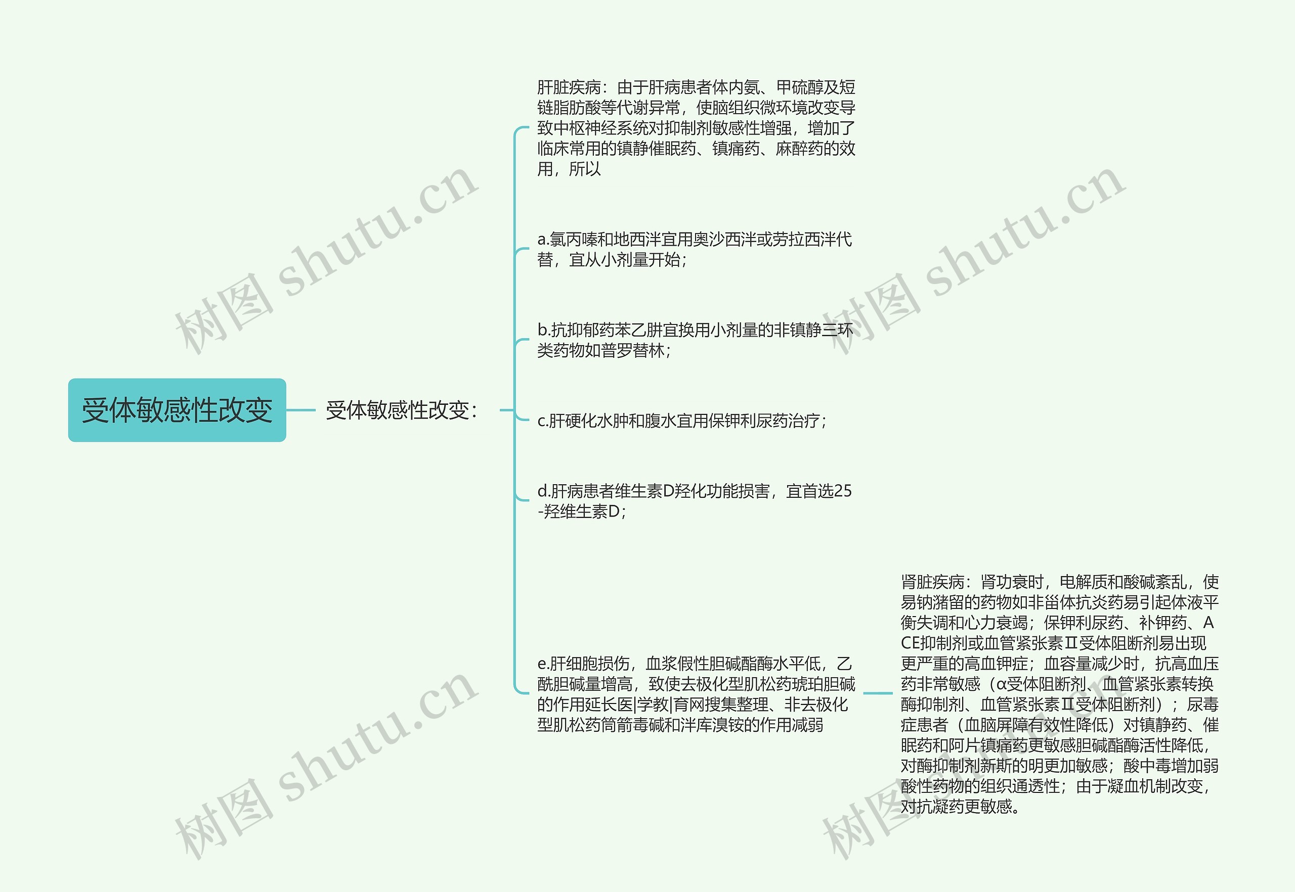 受体敏感性改变思维导图