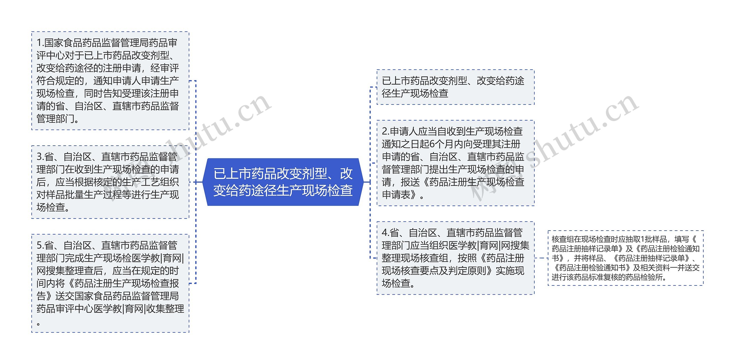 已上市药品改变剂型、改变给药途径生产现场检查思维导图