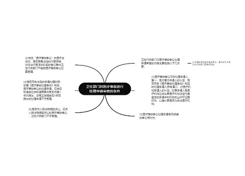 卫生部门对医疗事故进行处理申请审查的条件