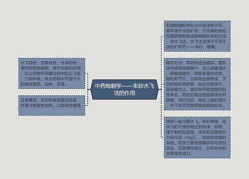 中药炮制学——朱砂水飞法的作用