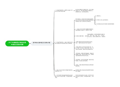 2017年最新医疗事故处理申请应注意的问题