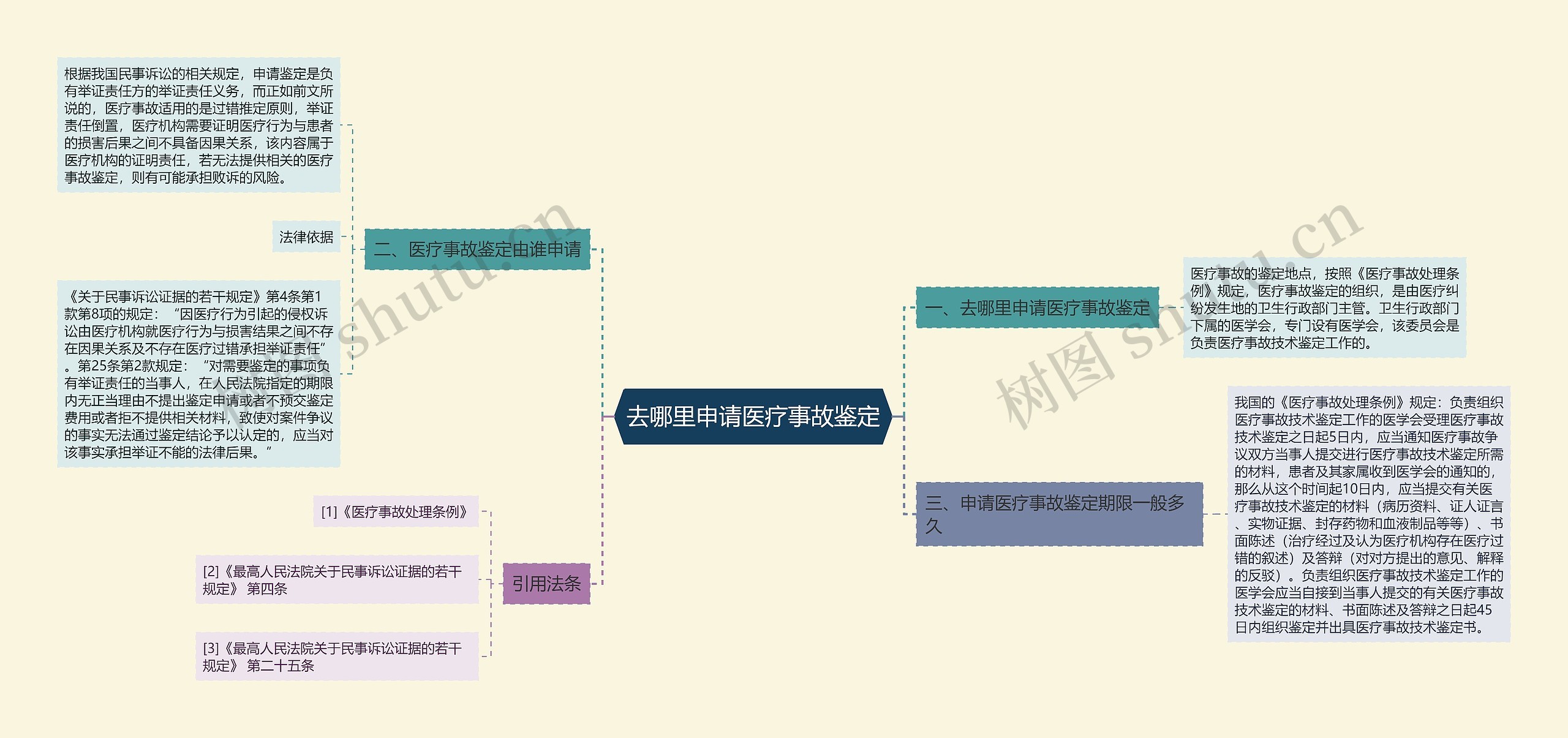 去哪里申请医疗事故鉴定思维导图