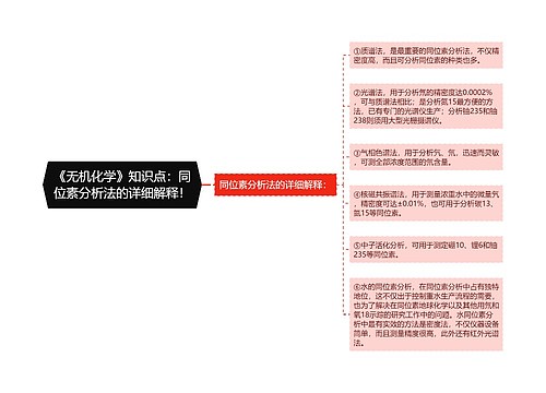 《无机化学》知识点：同位素分析法的详细解释！