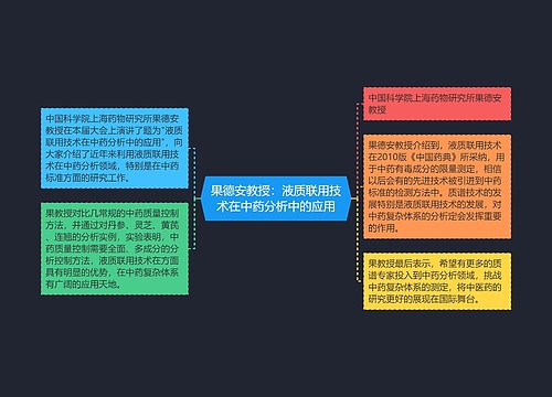 果德安教授：液质联用技术在中药分析中的应用