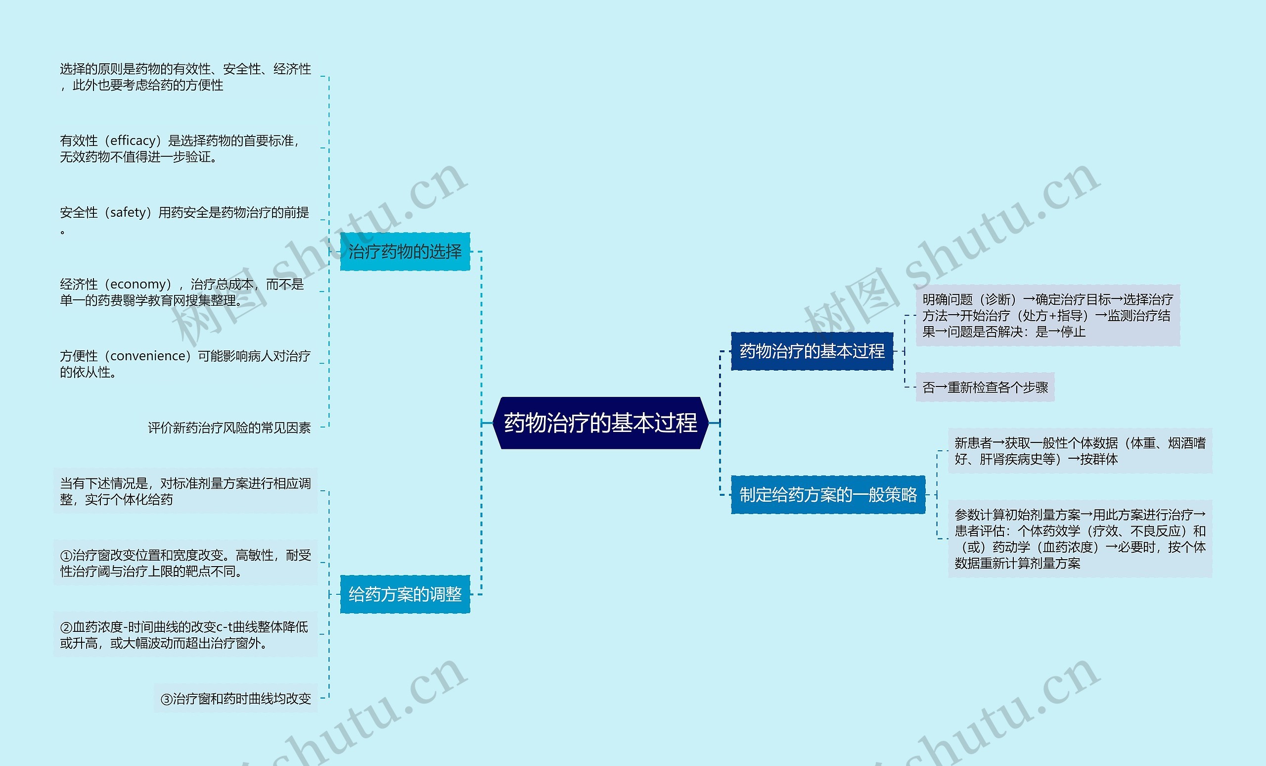 药物治疗的基本过程思维导图