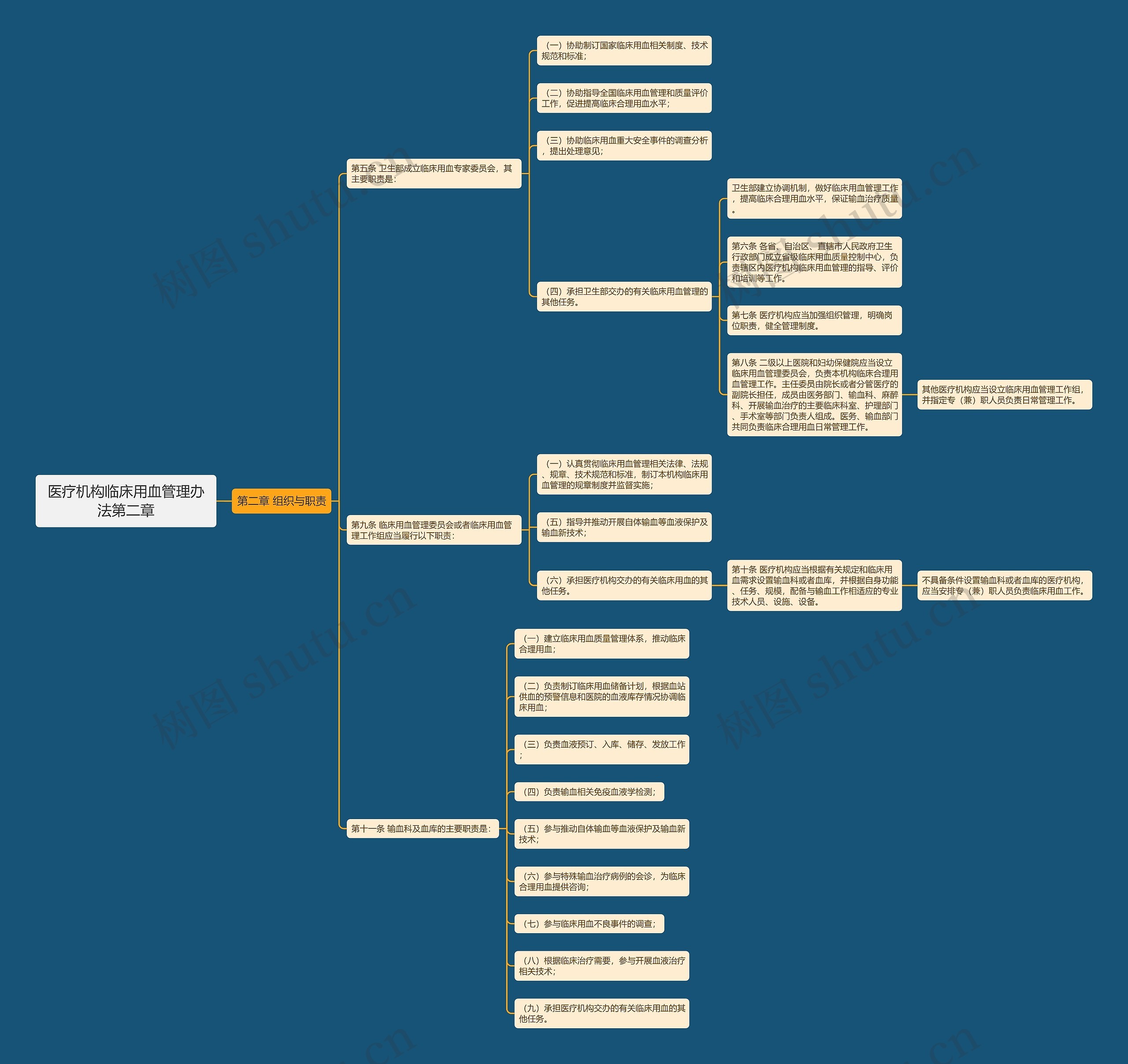 医疗机构临床用血管理办法第二章思维导图