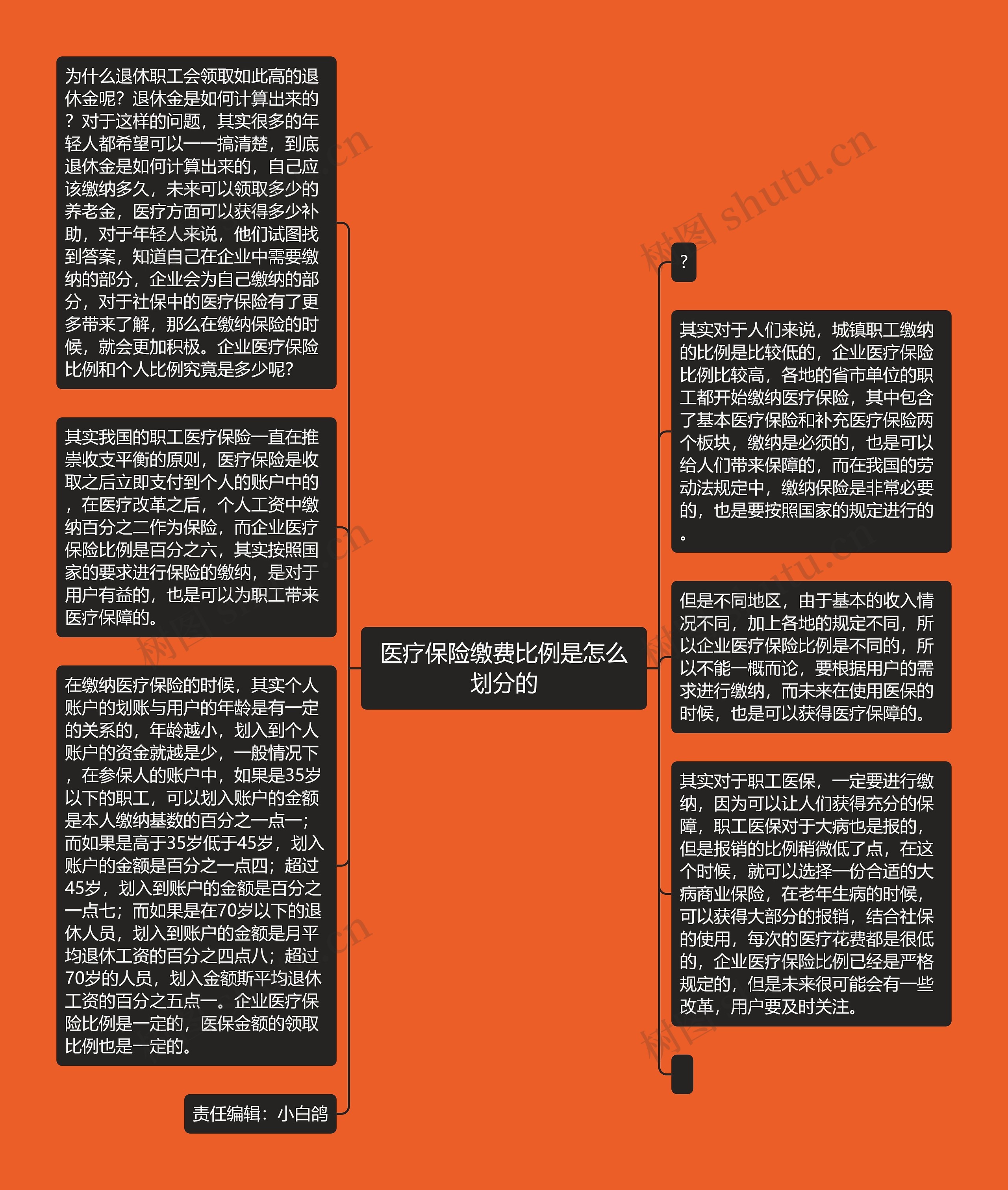 医疗保险缴费比例是怎么划分的思维导图