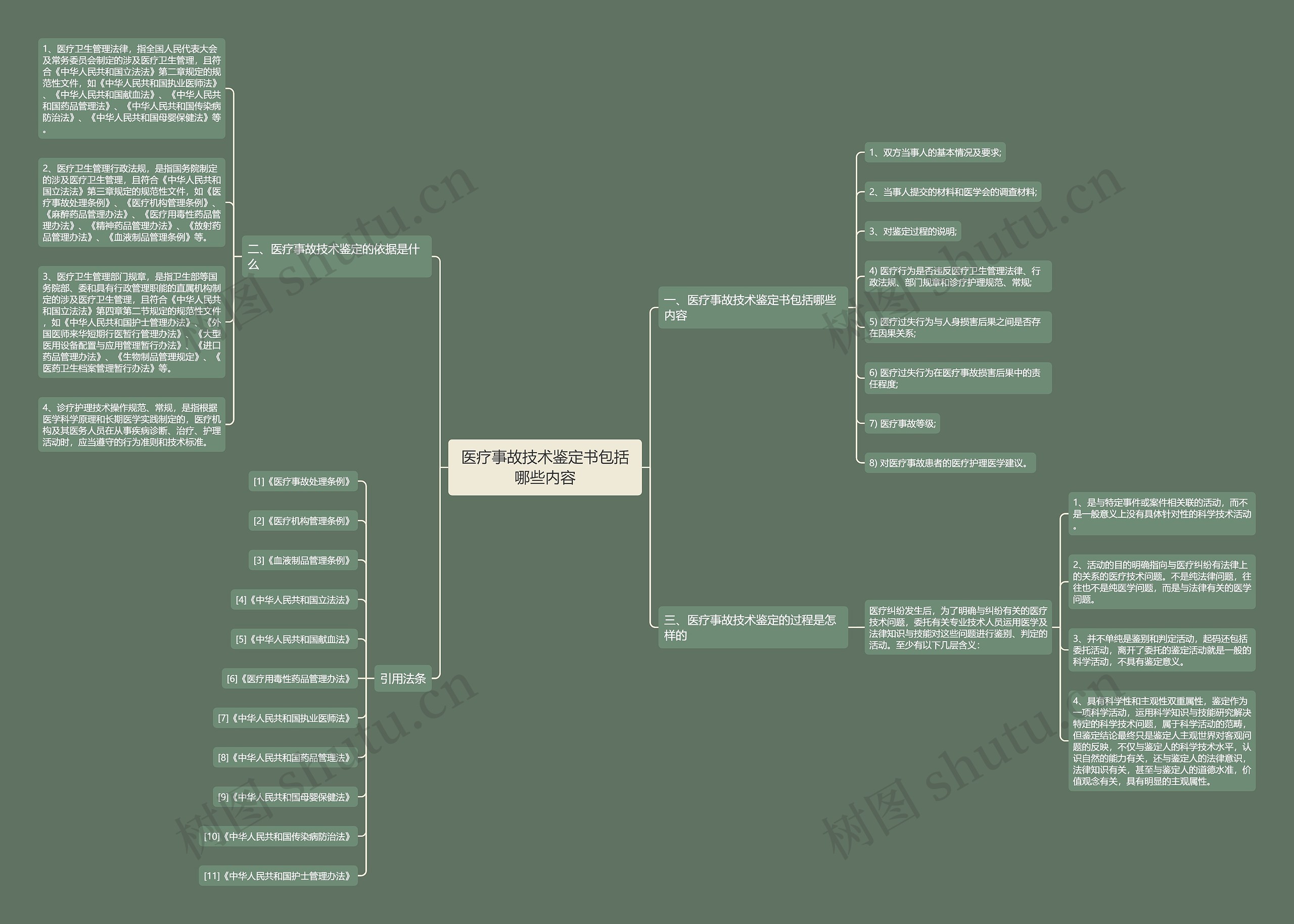 医疗事故技术鉴定书包括哪些内容思维导图