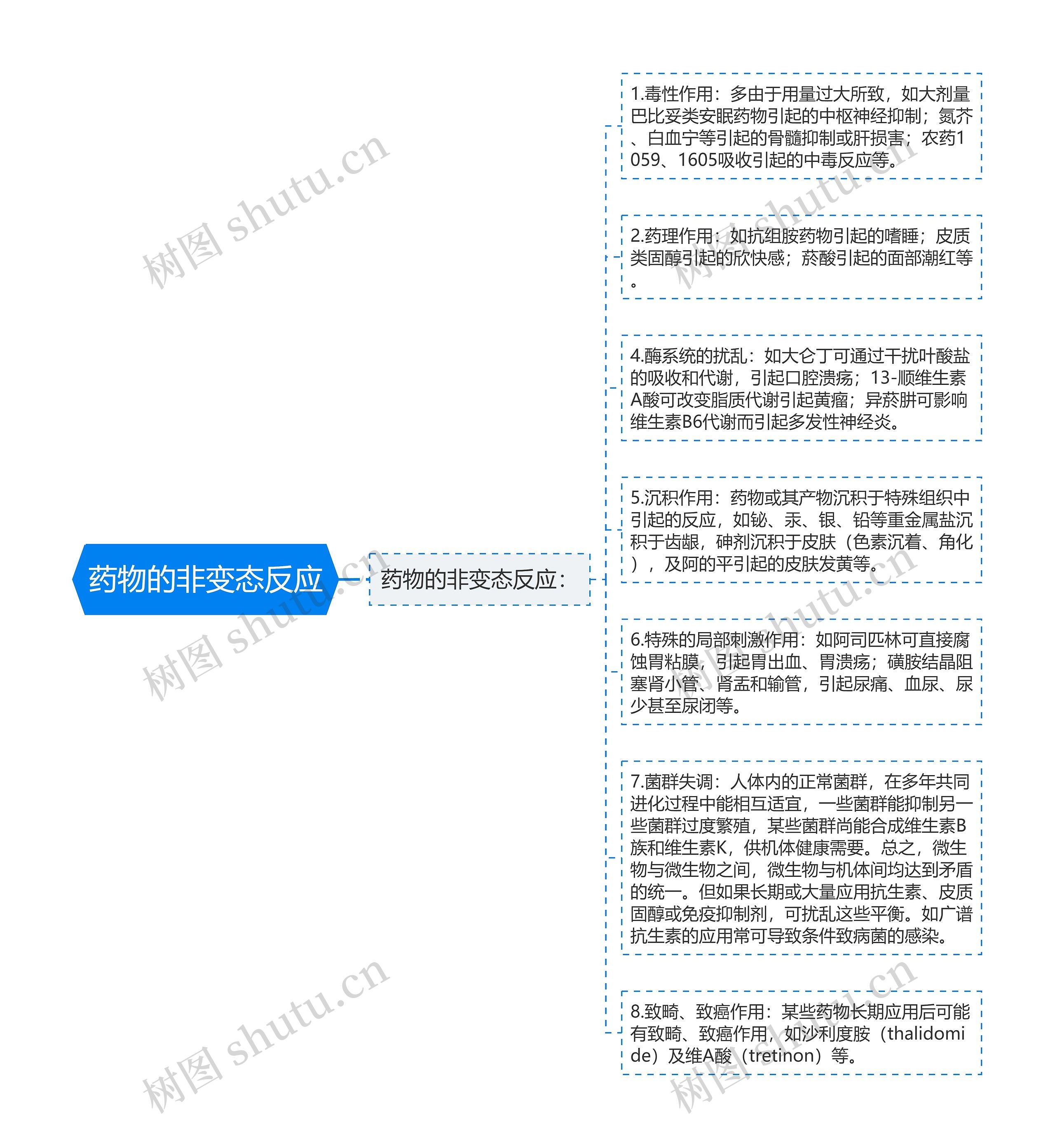 药物的非变态反应思维导图