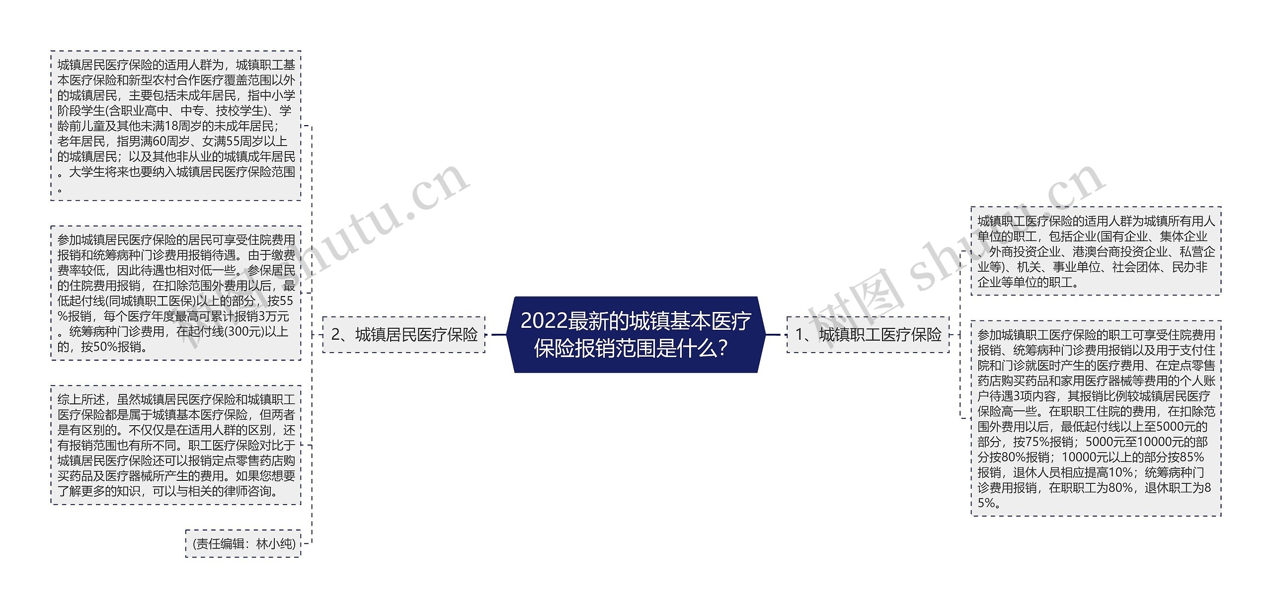 2022最新的城镇基本医疗保险报销范围是什么？思维导图