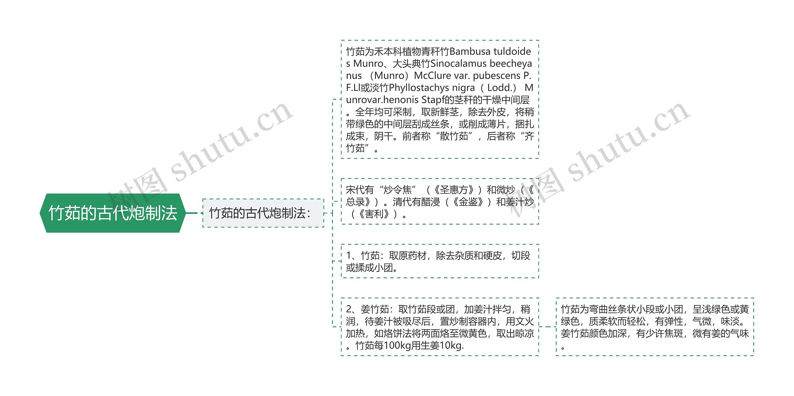 竹茹的古代炮制法思维导图