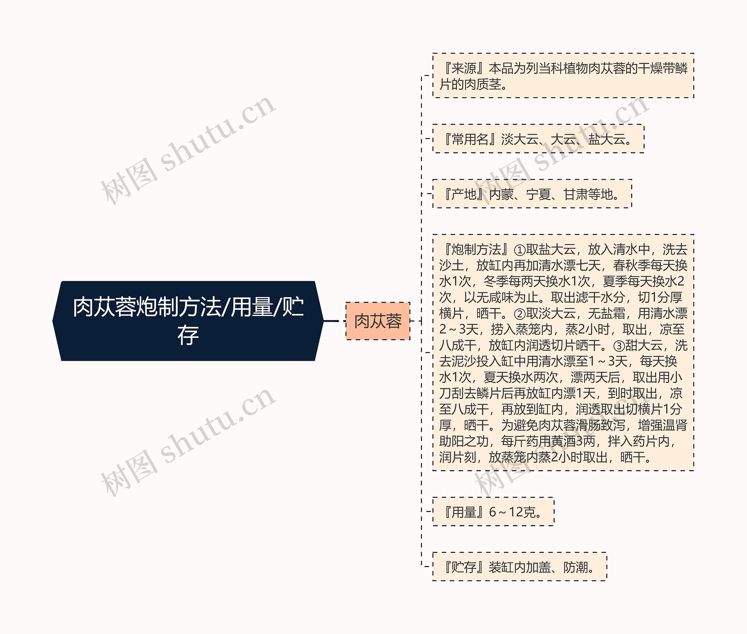 肉苁蓉炮制方法/用量/贮存