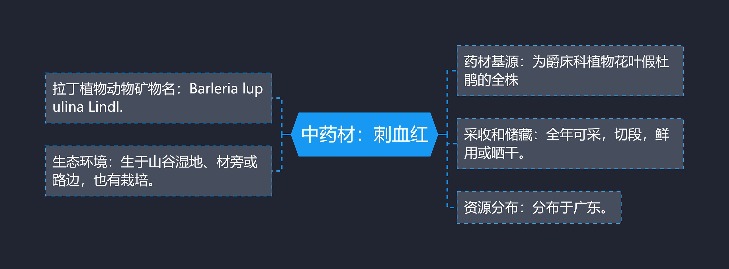 中药材：刺血红思维导图