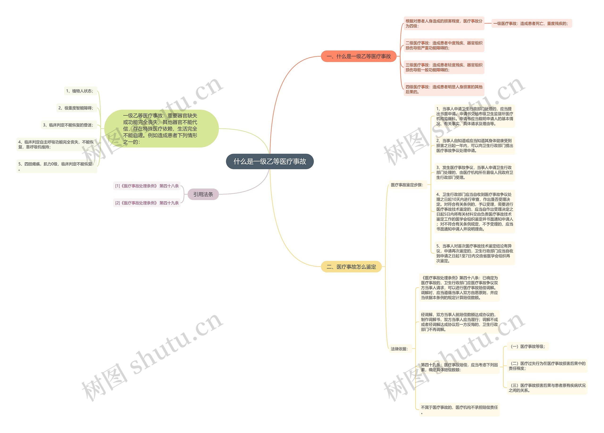 什么是一级乙等医疗事故思维导图