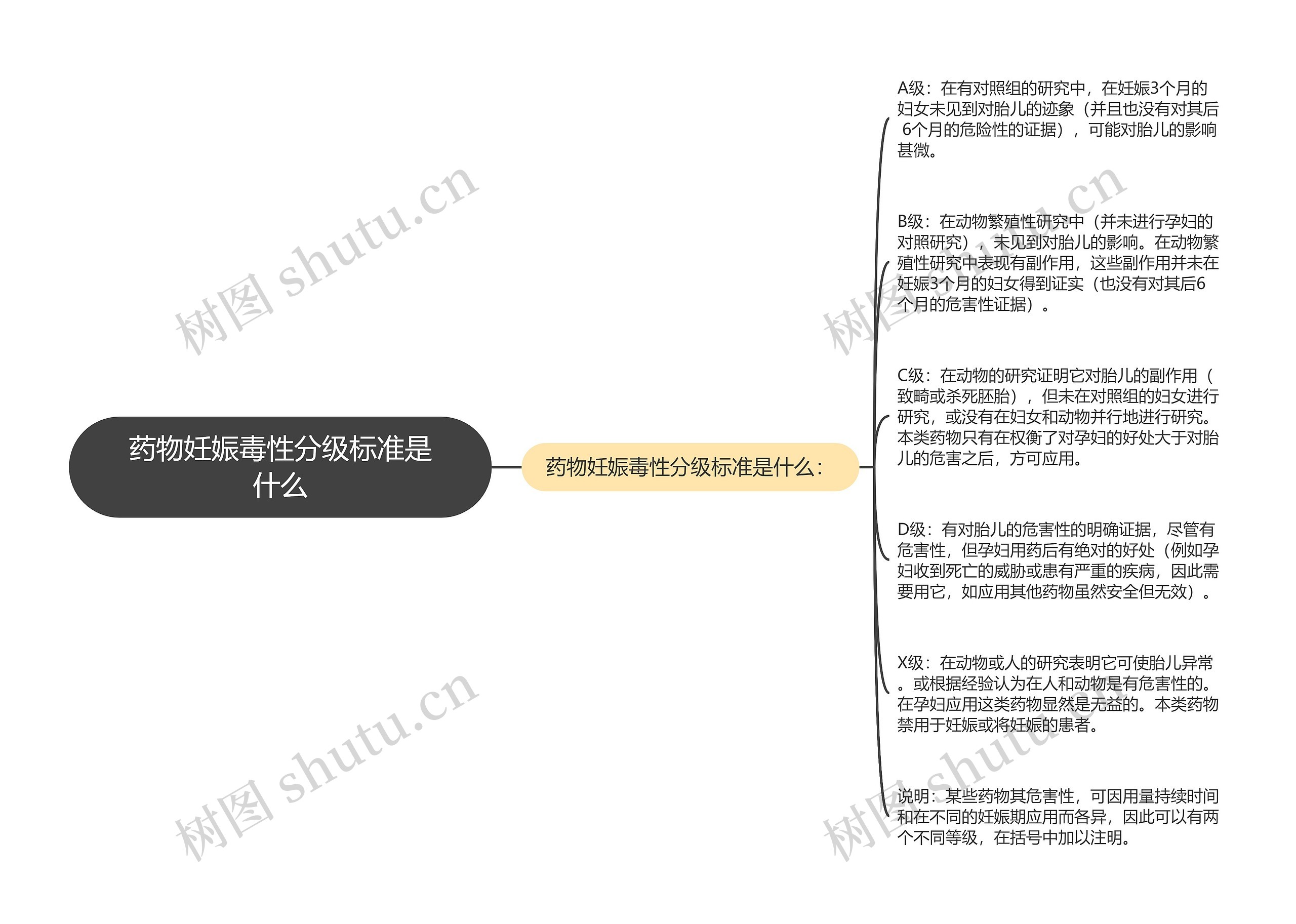 药物妊娠毒性分级标准是什么思维导图