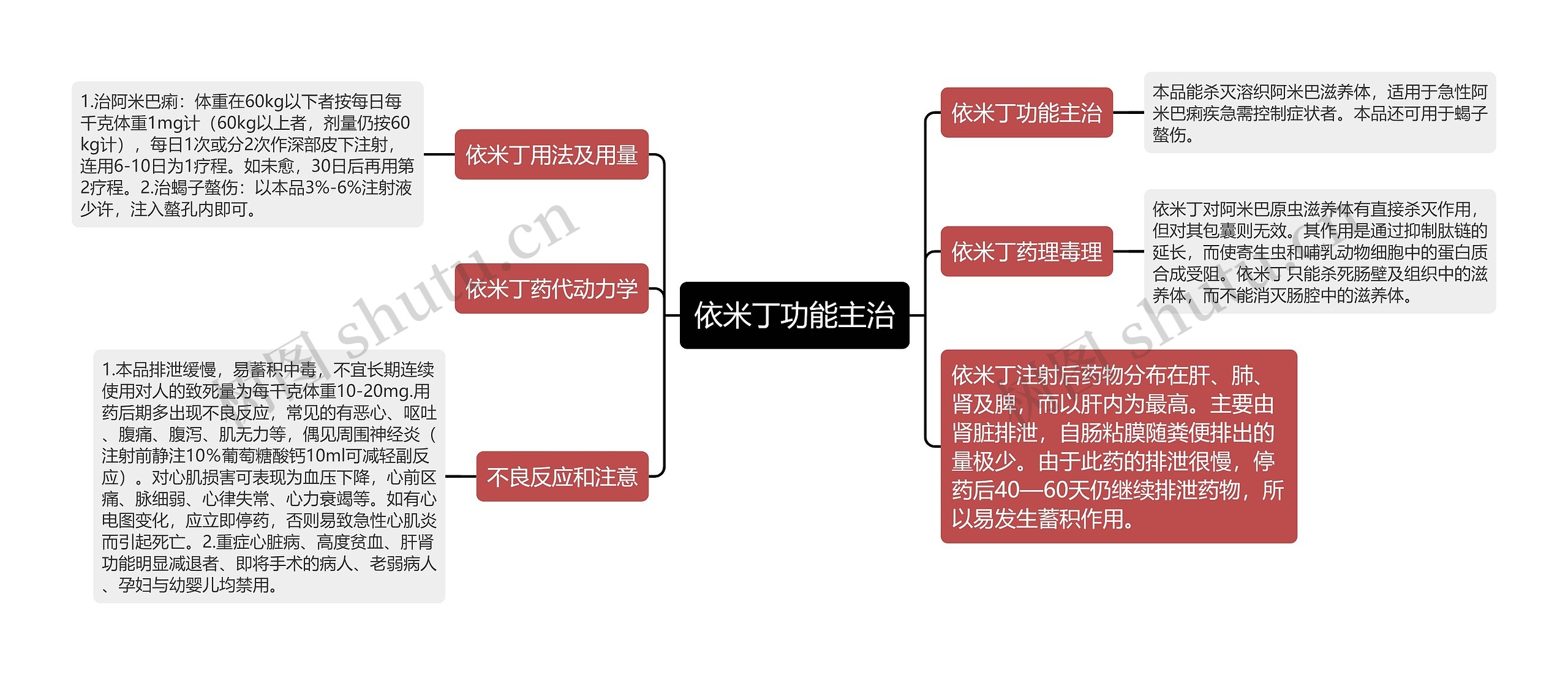 依米丁功能主治思维导图