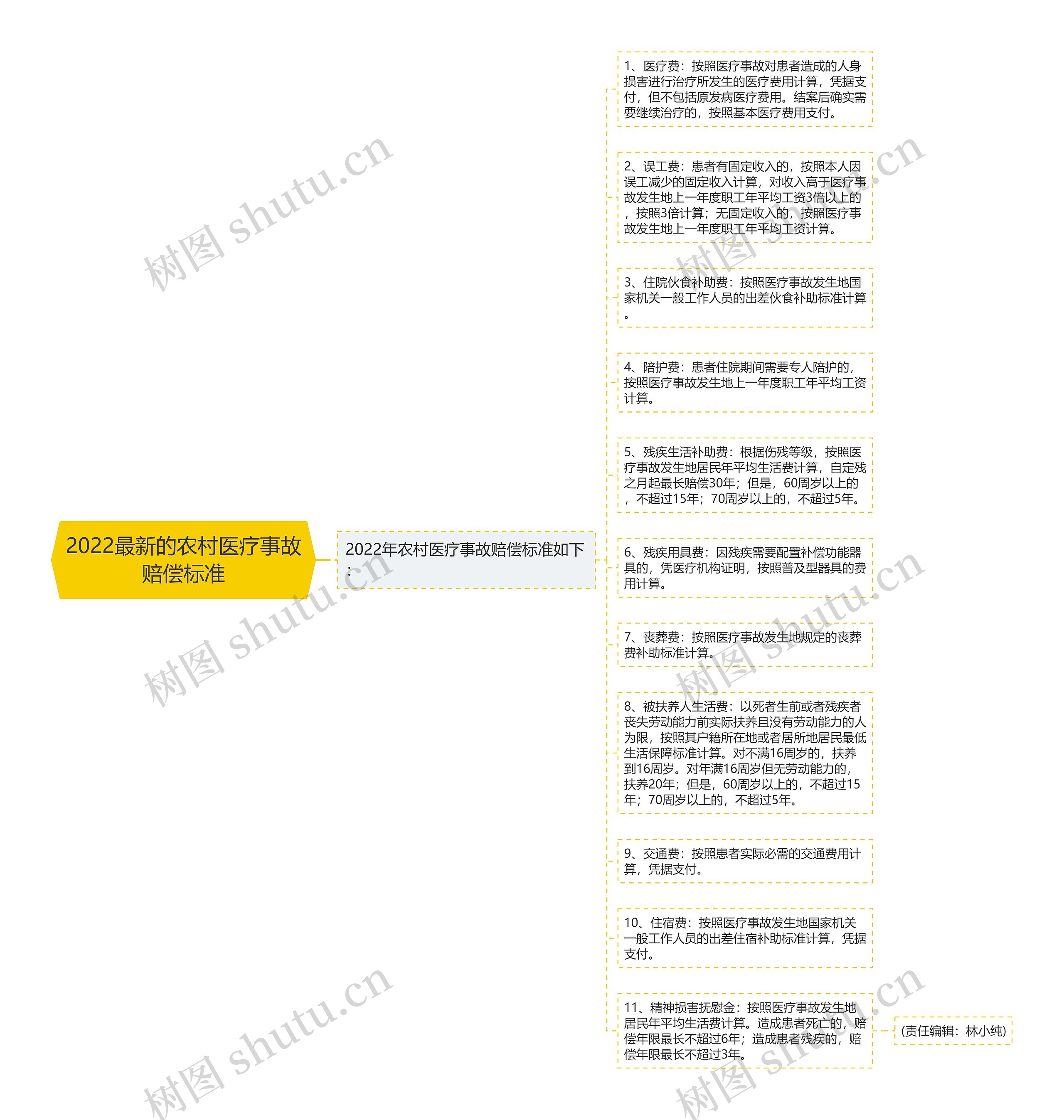 2022最新的农村医疗事故赔偿标准思维导图