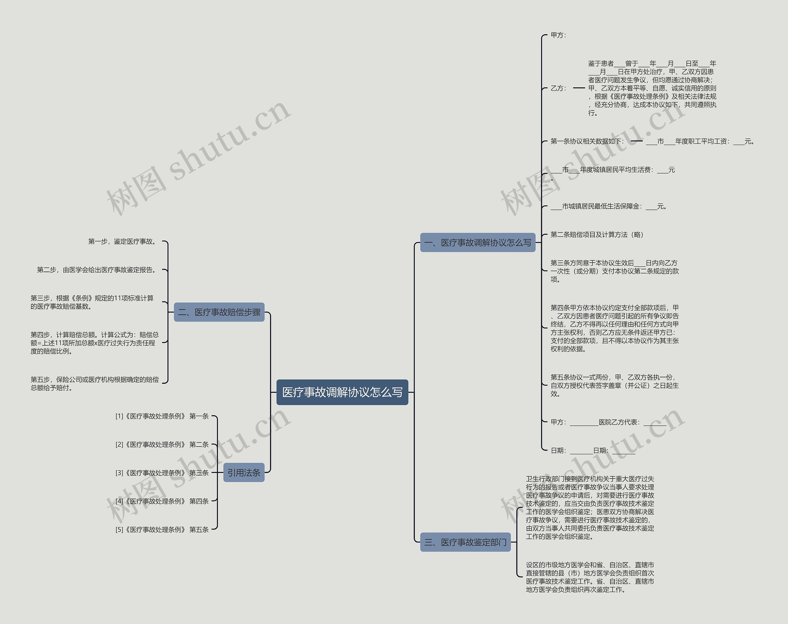 医疗事故调解协议怎么写思维导图