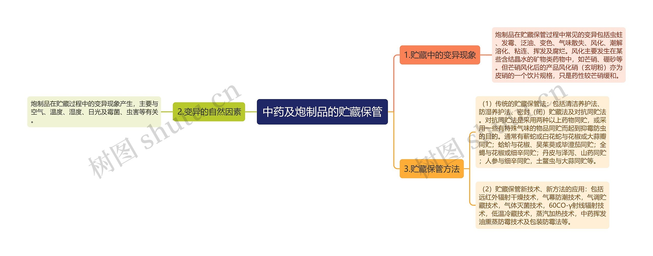 中药及炮制品的贮藏保管思维导图