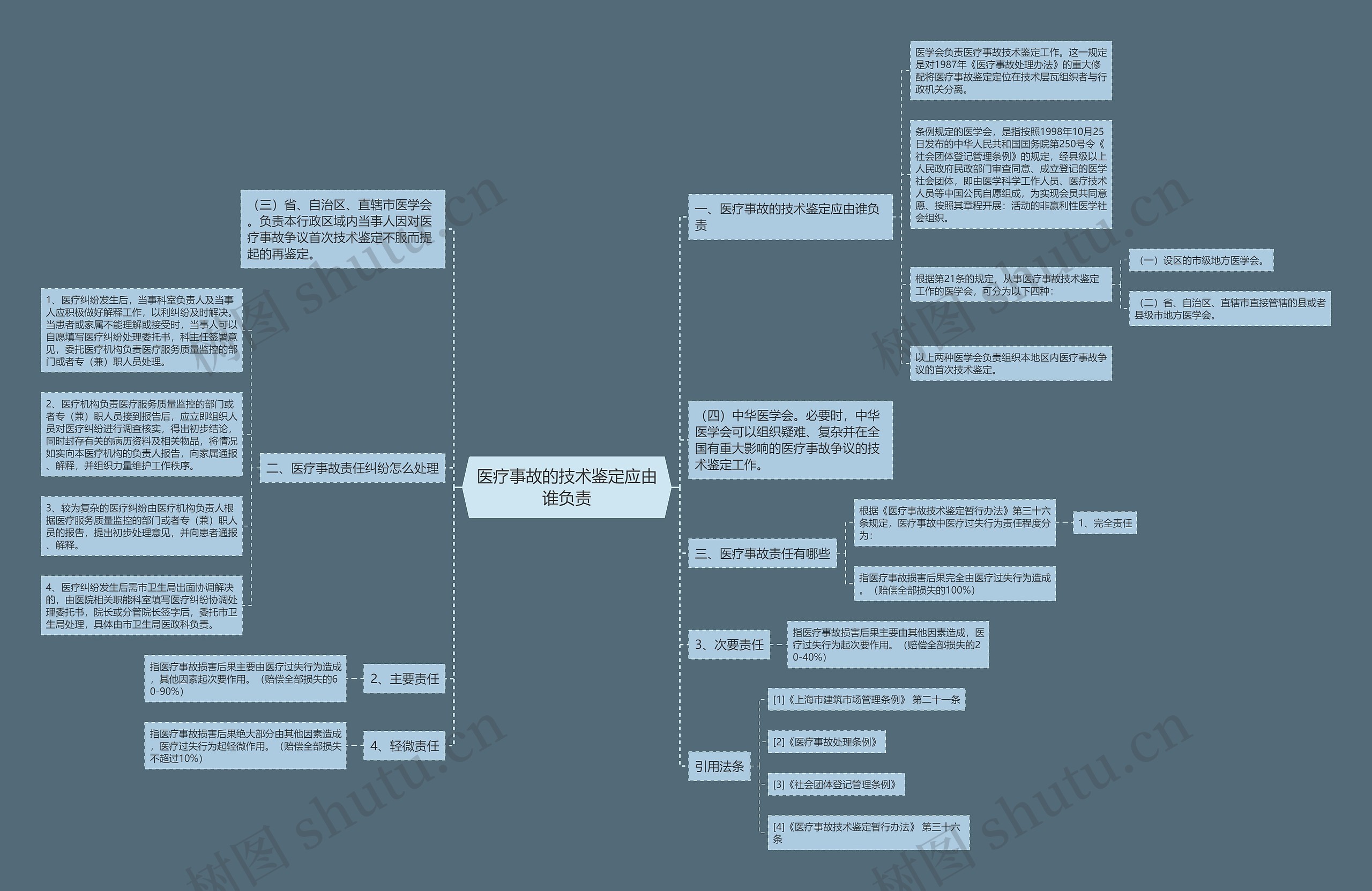 医疗事故的技术鉴定应由谁负责思维导图