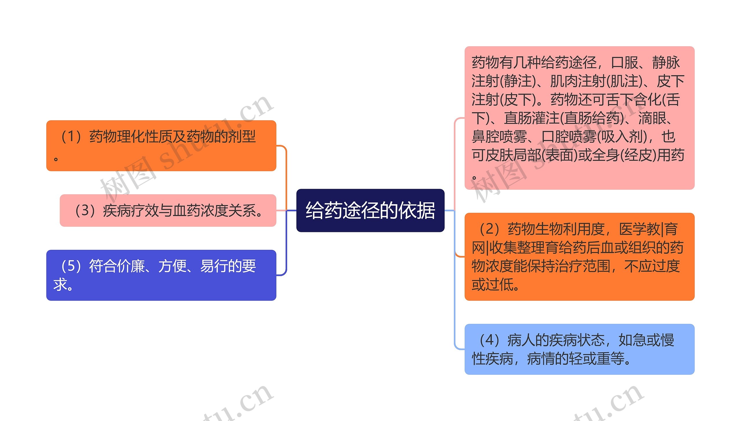 给药途径的依据思维导图