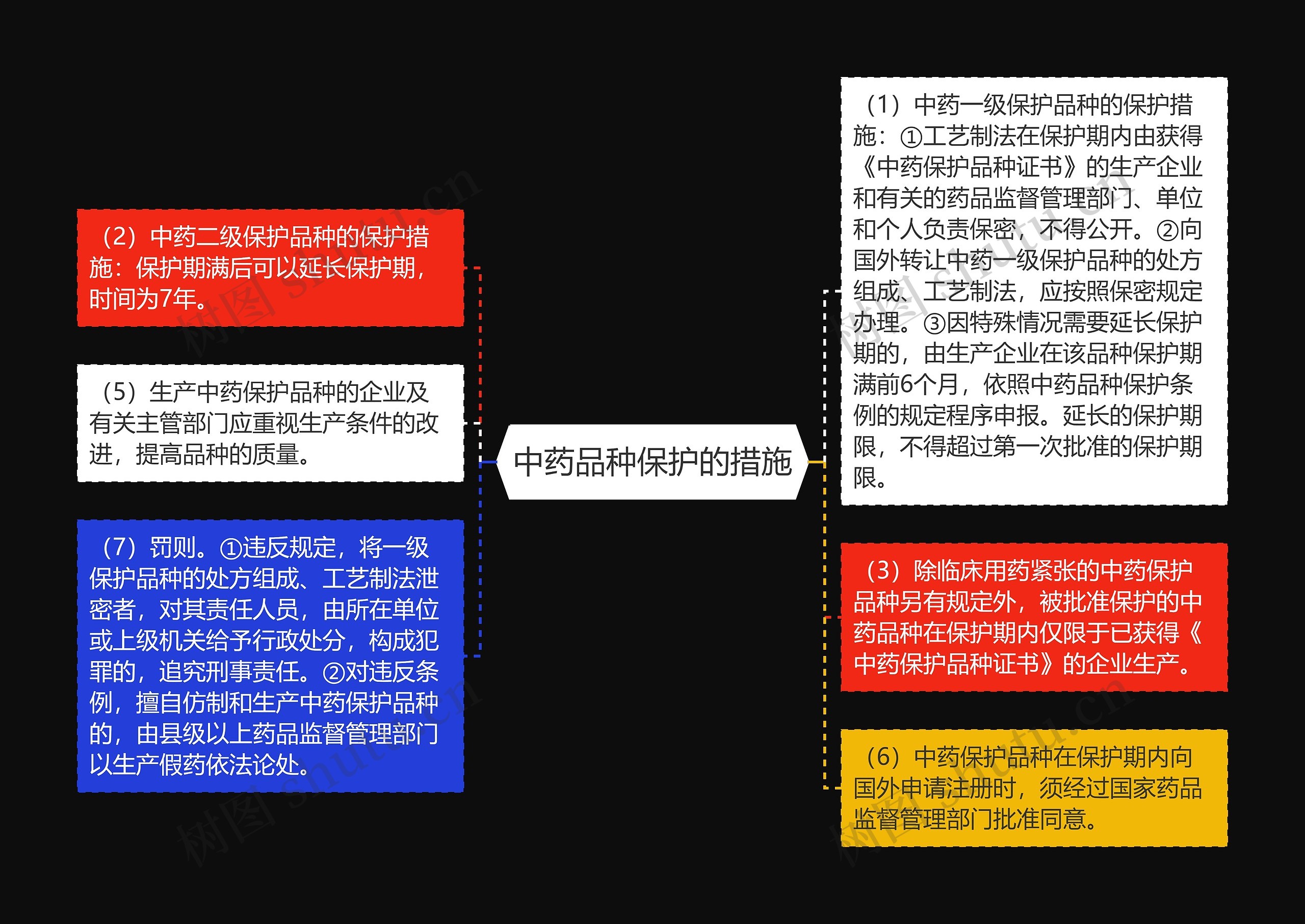 中药品种保护的措施思维导图