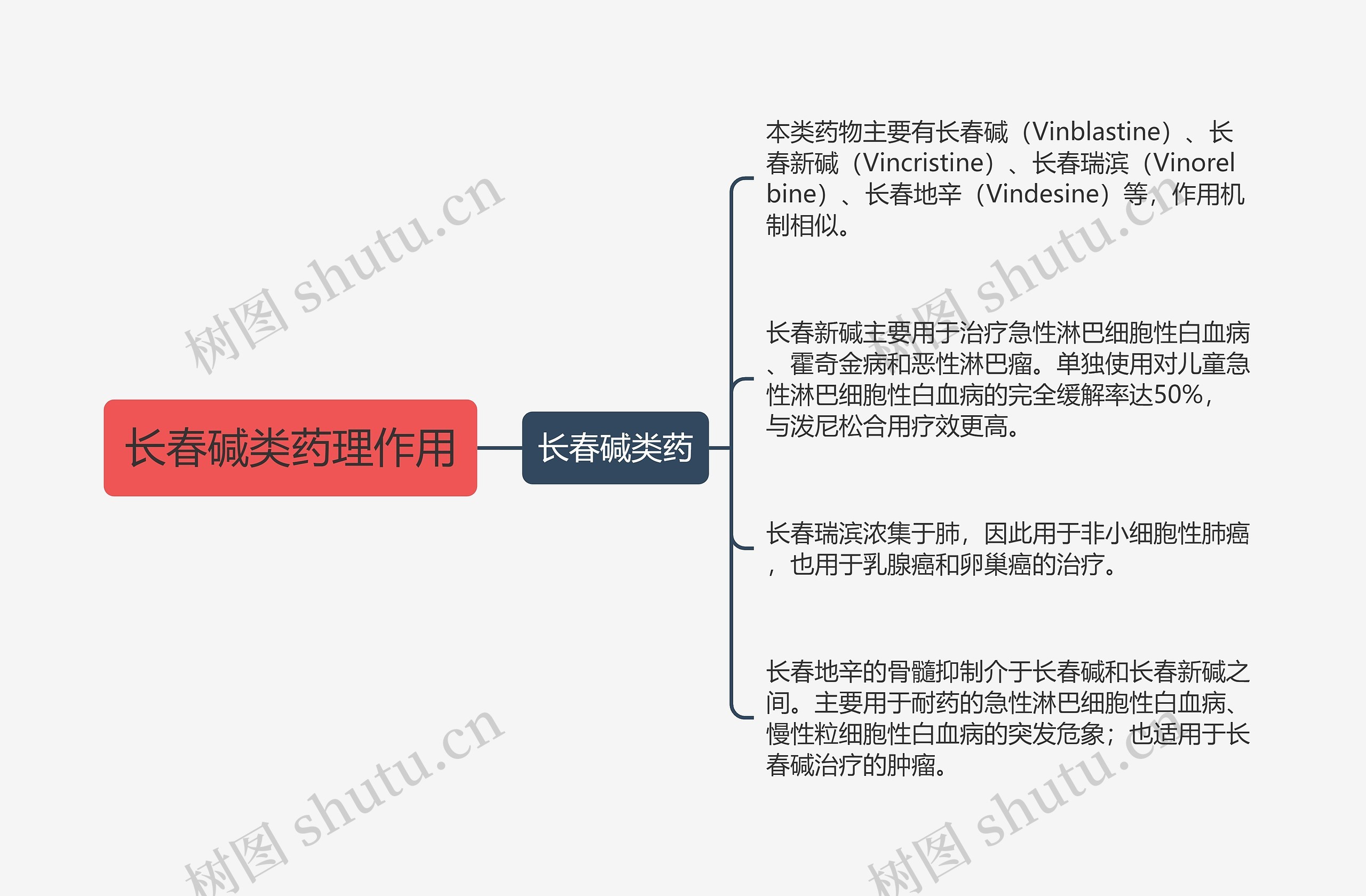 长春碱类药理作用思维导图